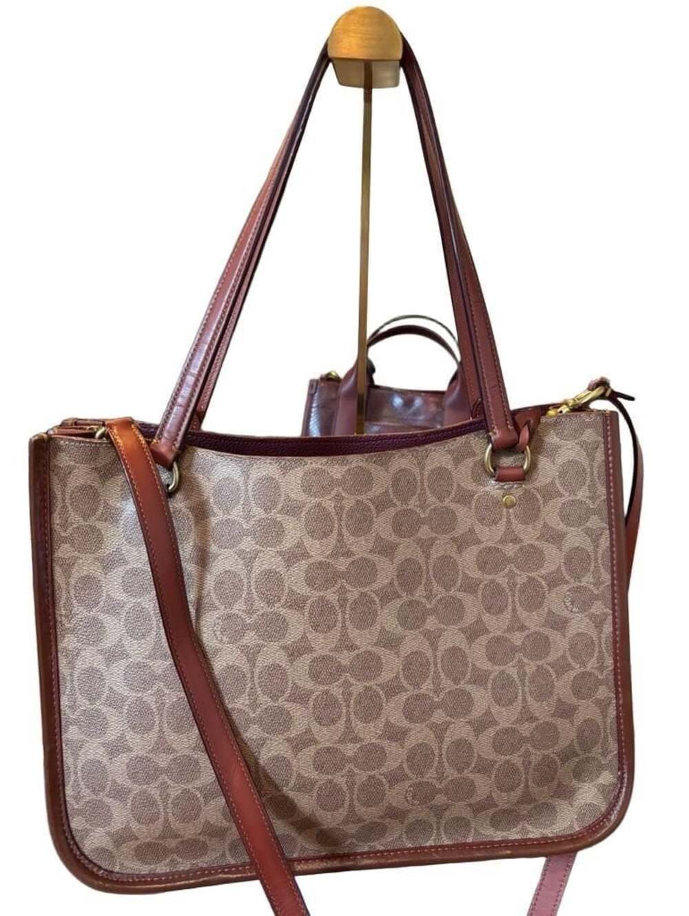 Coach Tyler Carryall in Signature Canvas Brown Tote Bag